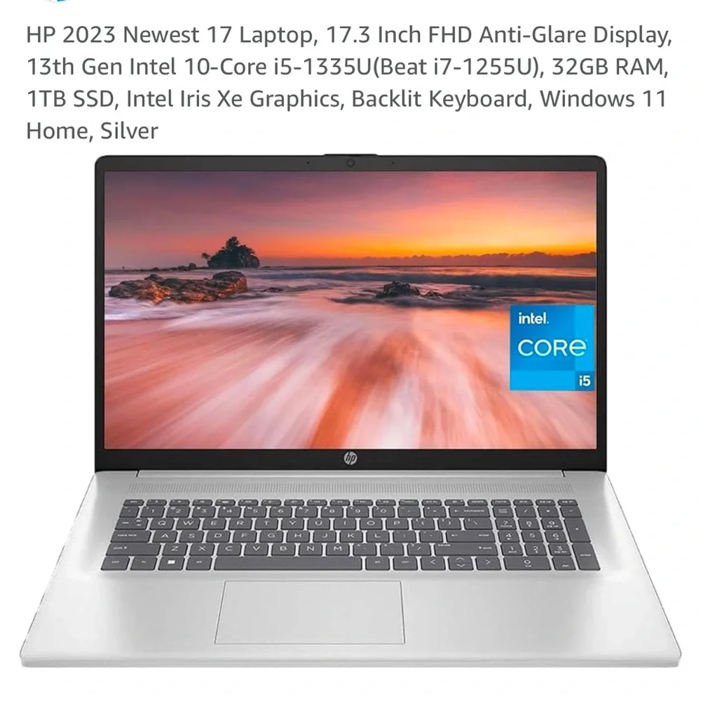 HP Silver Laptop with Intel Core Processor